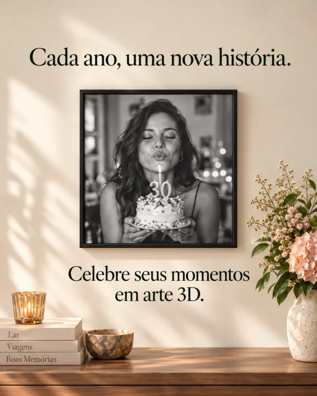 Aniversários — Composições ilustrativas. O resultado depende da fotografia escolhida.